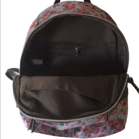 Super cute Grey Velvet Floral Backpack main image 6